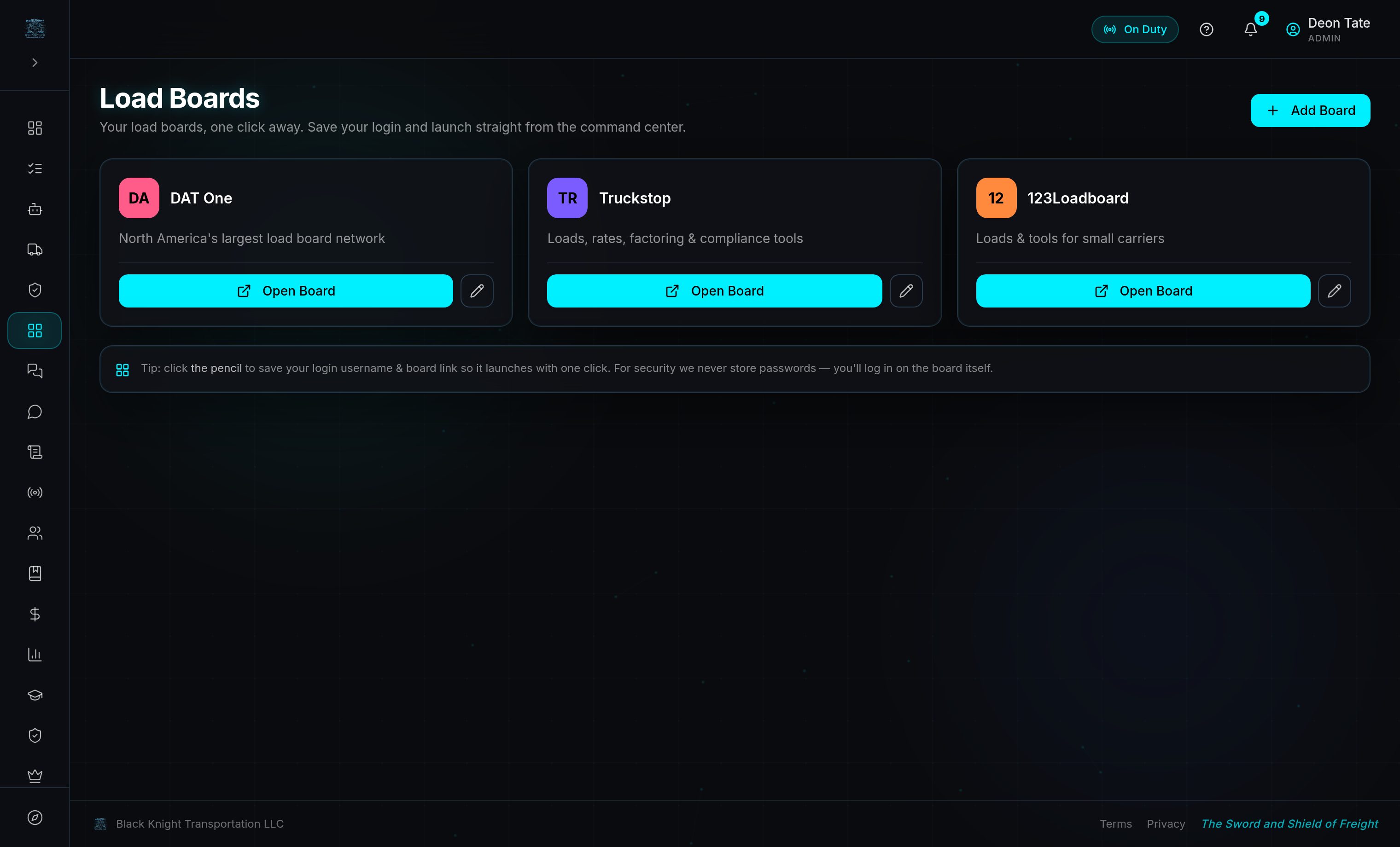 Load Boards, One Click